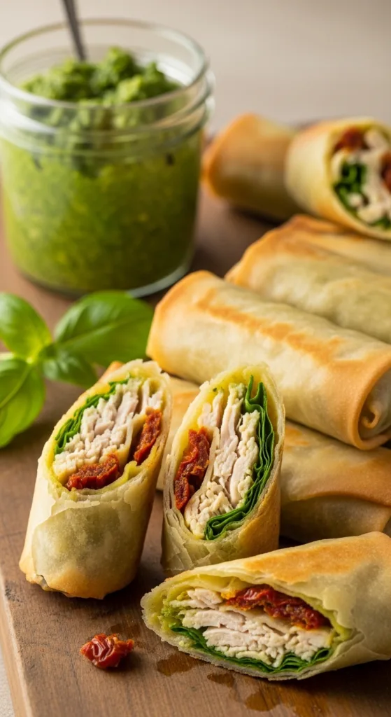 Pesto chicken spring rolls 9f583b854e
