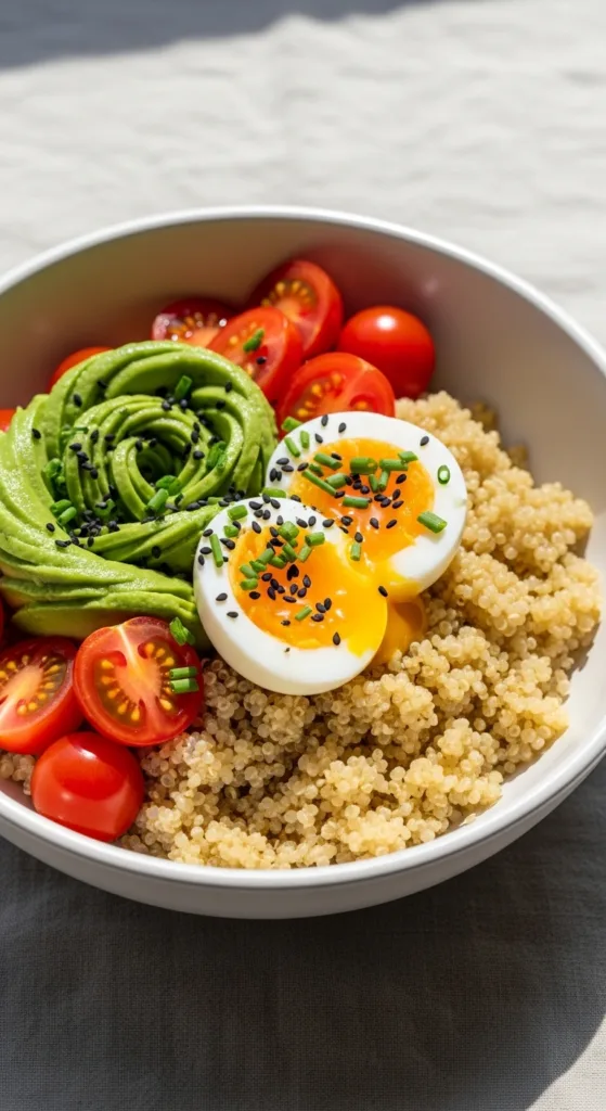 Quinoa bowl with avocado tomatoes 35a68a4a3b