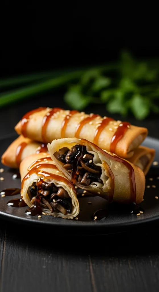 Teriyaki mushroom spring rolls b698baf3fc