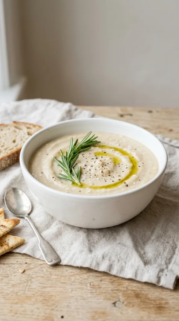 Creamy white bean dip garnished bb1a28373e