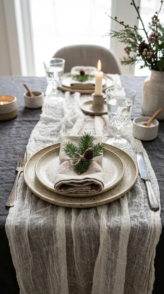 Moody Candlelit Winter Dinner Table: 7 Styling Hacks 2 Dinner table with plates runner fa37074e8d