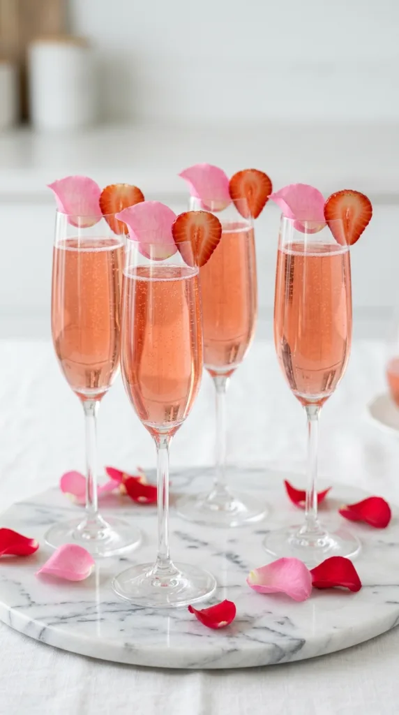 5 Ways to Host an Aesthetic Blush Pink Spring Dinner 6 Four champagne flutes pink mocktail 3e920a920c