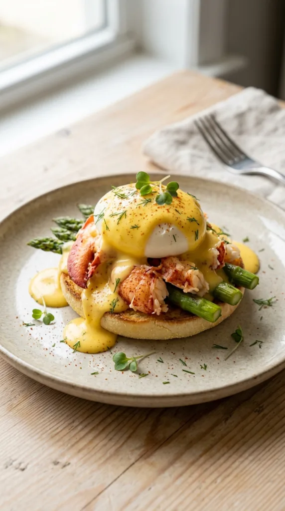 13 Spring Asparagus Lobster Tail Dinner Ideas 11 Originaleggs benedict with lobster and asparaguscr 54d23cd2b0