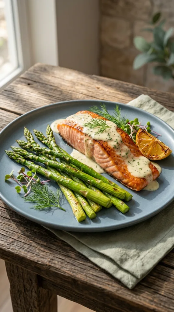 Salmon and asparagus dinner 8a1223136c
