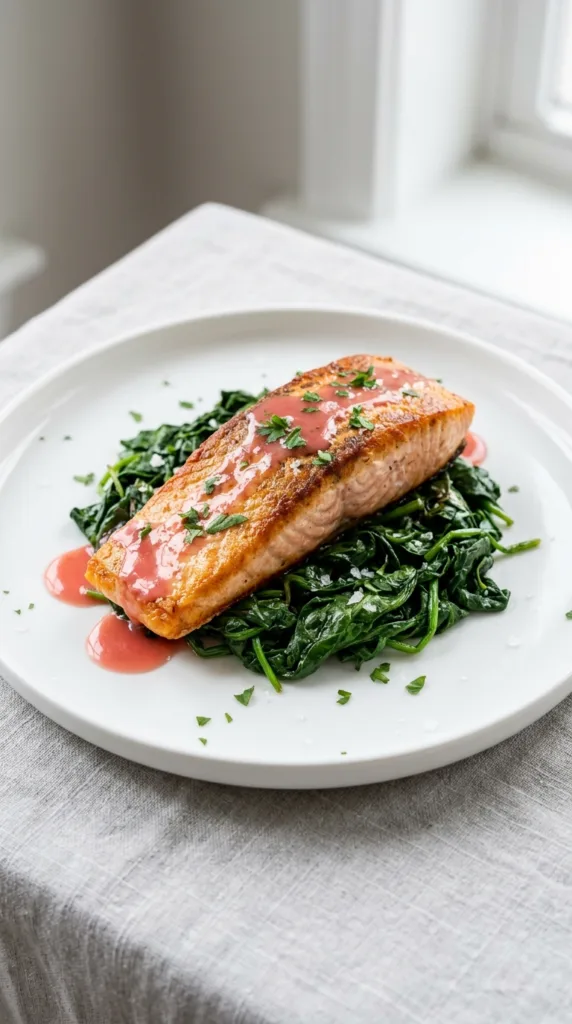 5 Ways to Host an Aesthetic Blush Pink Spring Dinner 3 Salmon with pink sauce 282c148447