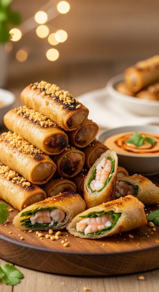 Shrimp spring rolls on napkin 7ff3952f6c