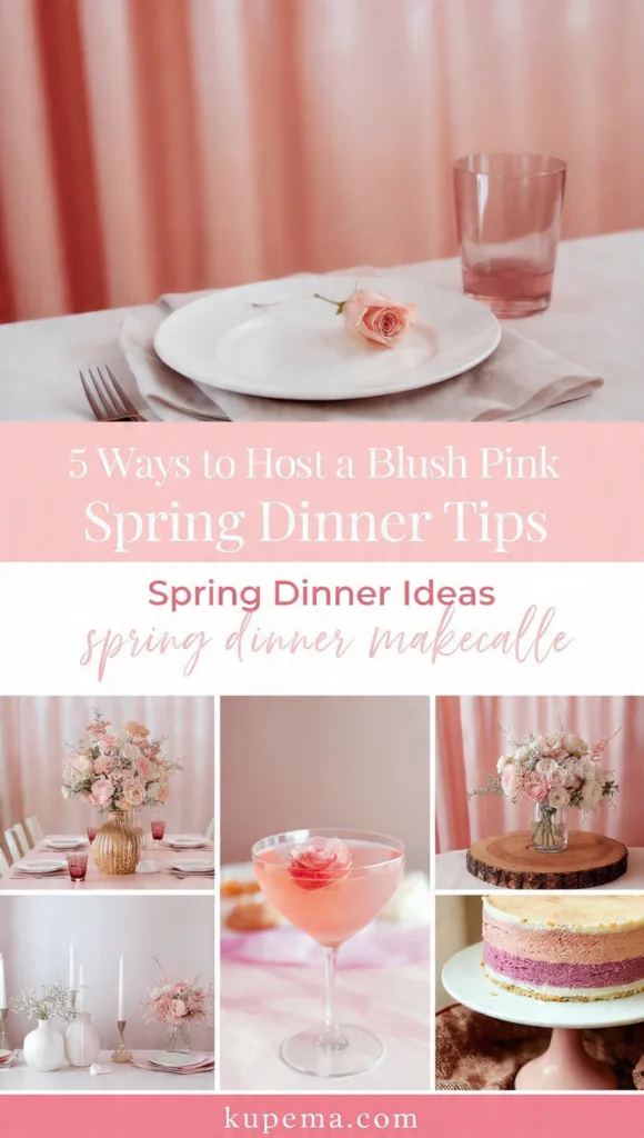 5 Ways to Host an Aesthetic Blush Pink Spring Dinner 8 generate 9 pinterest pin visual concepts for 5 way 2