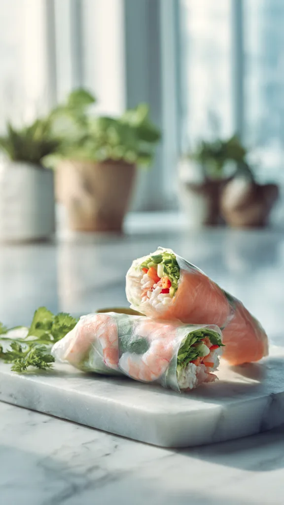 original salmon and shrimp spring rolls critique d
