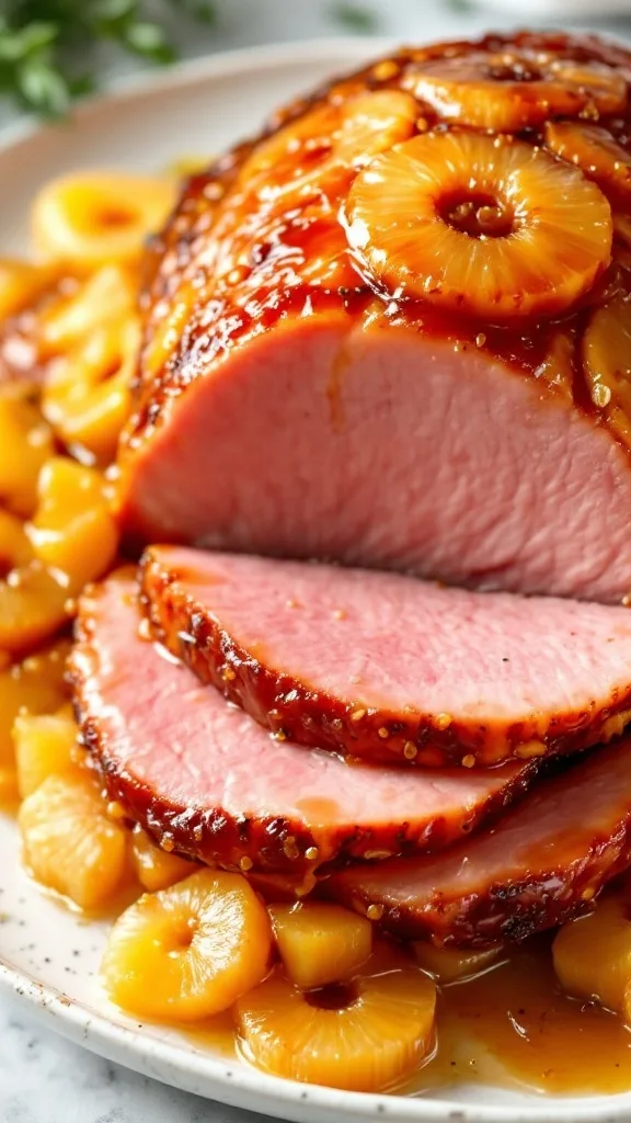 honey glazed ham with pineapple 2