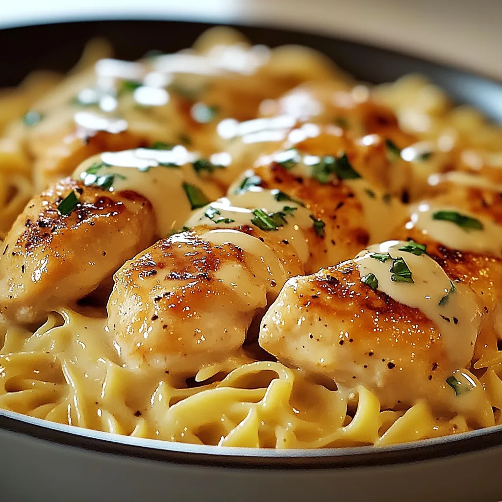 one pan chicken with buttered noodles featured