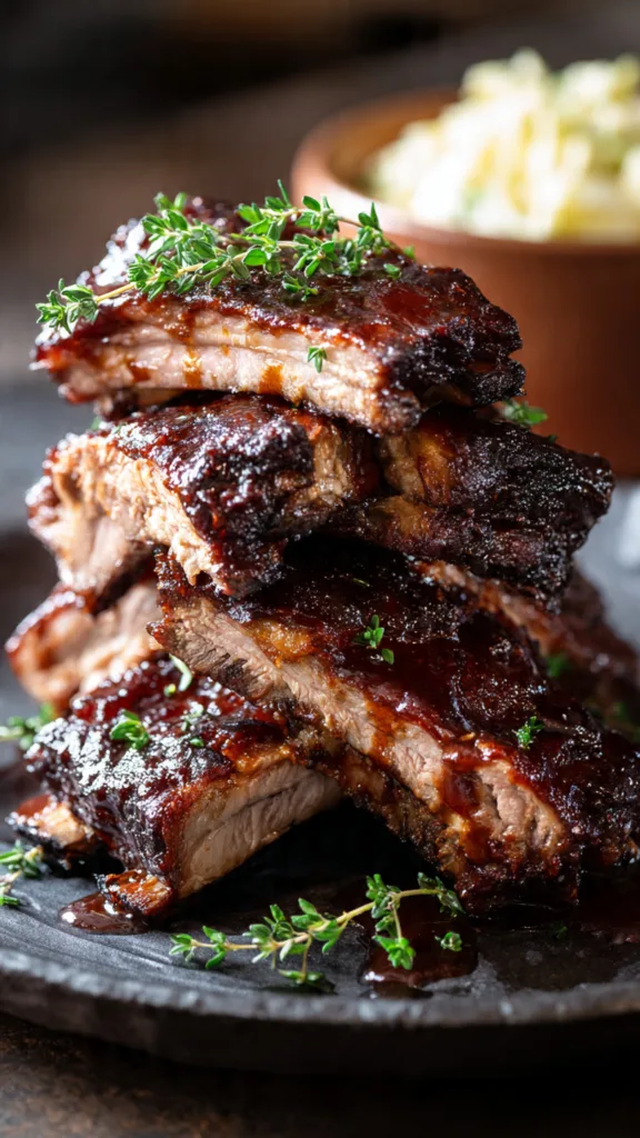 ultra realistic vertical image of baby back ribs c