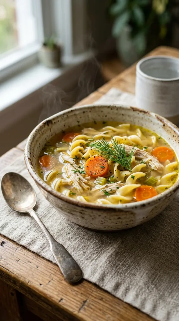 9 Cozy Soup Recipes Perfect for Family Dinners 2 Ceramic bowl chicken noodle soup 202605072105