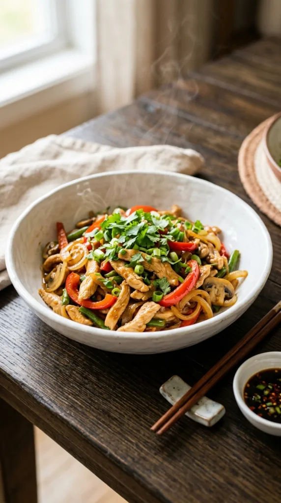 10 Best Chicken Dinner Recipes for Busy Weeknights 9 Chicken stir fry in white bowl 202605101917