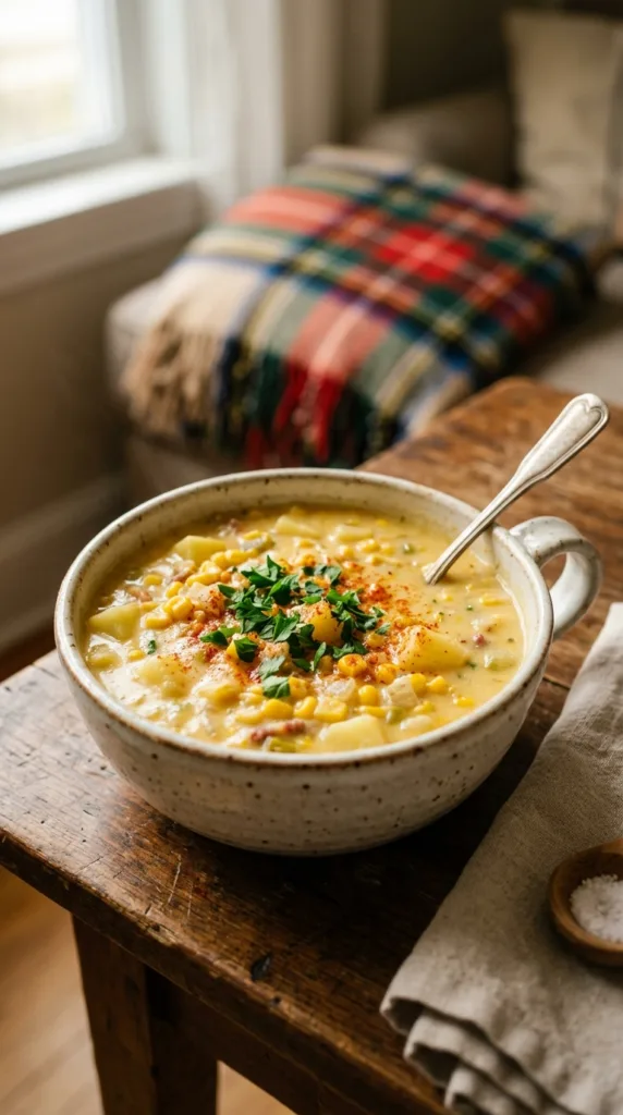 9 Cozy Soup Recipes Perfect for Family Dinners 9 Corn Chowder in ceramic bowl 202605072111