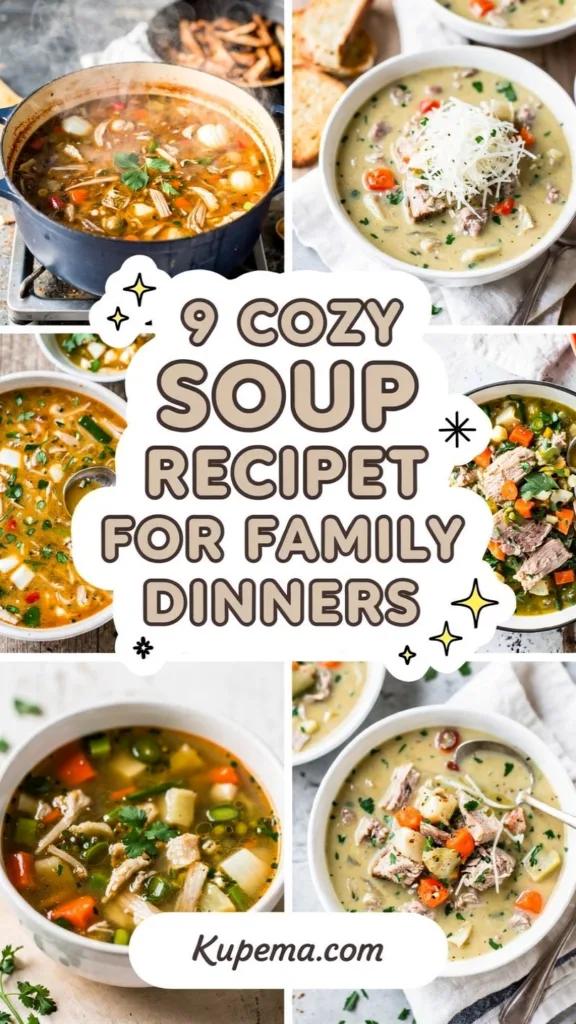 9 Cozy Soup Recipes Perfect for Family Dinners 12 create a tall pinterest pin design in the food and 1