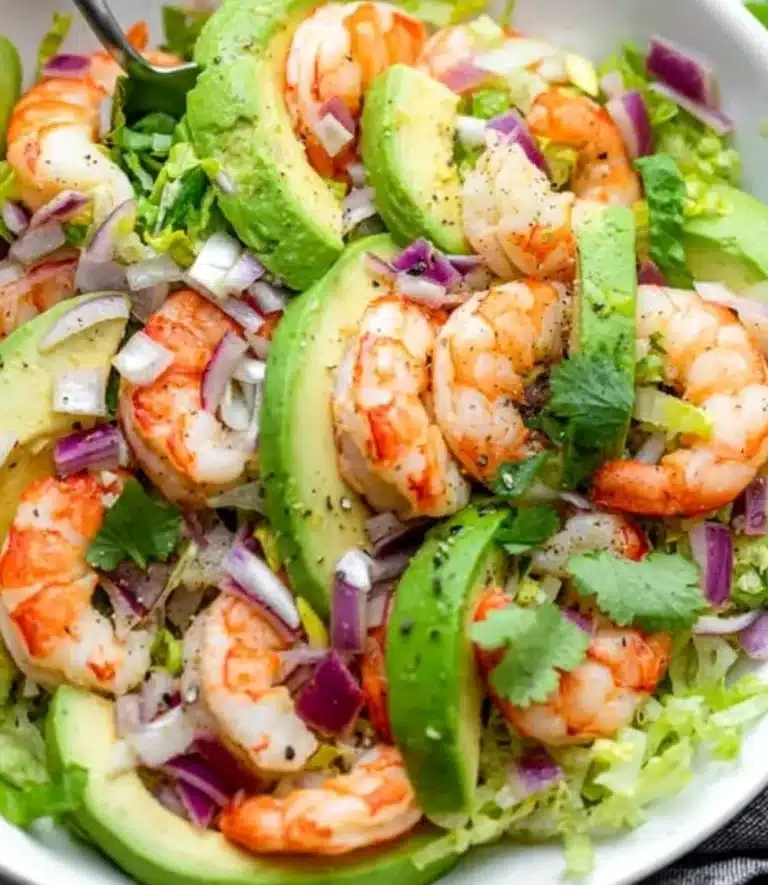 Delicious shrimp avocado salad with fresh ingredients and vibrant colors