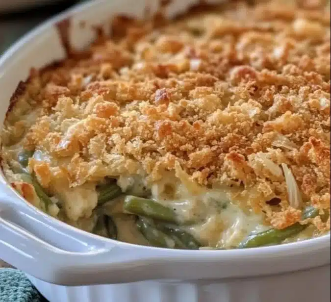 Southern green bean casserole dish for Thanksgiving gatherings