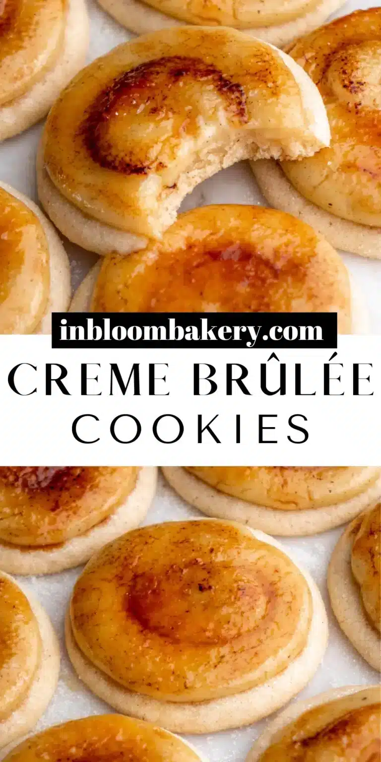 Decadent Creme Brulee Cookies with caramelized sugar topping and creamy filling