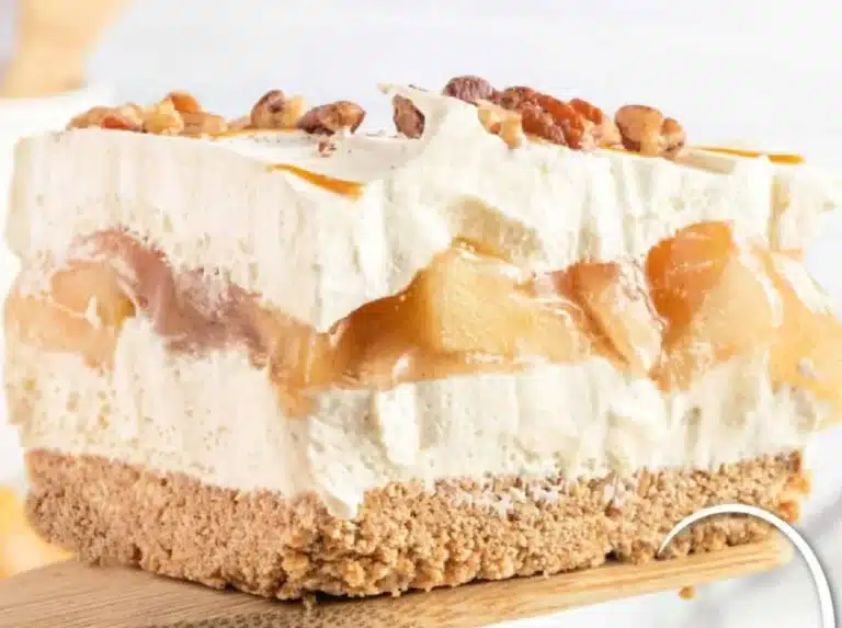 Easy Apple Delight Dessert recipe with fresh apples and a sweet topping.
