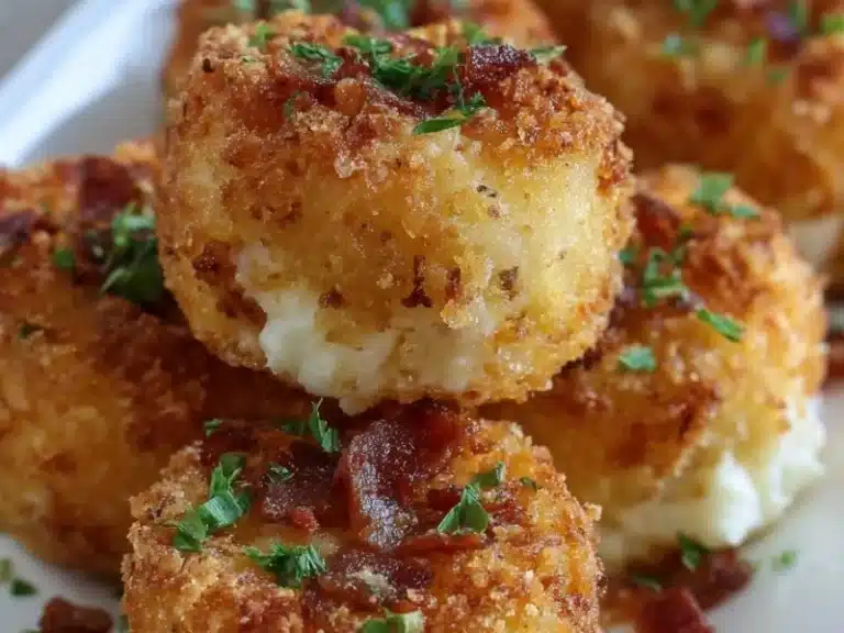 Easy loaded mashed potato bites served as a delicious appetizer