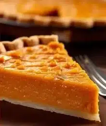 Slice of Easy Southern Sweet Potato Pie topped with whipped cream