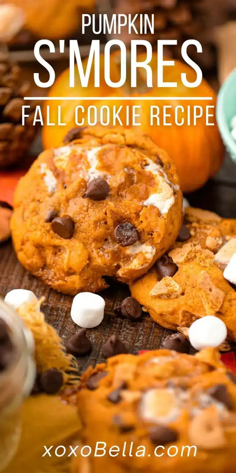 Delicious Pumpkin S'mores Cookies freshly baked and ready to enjoy
