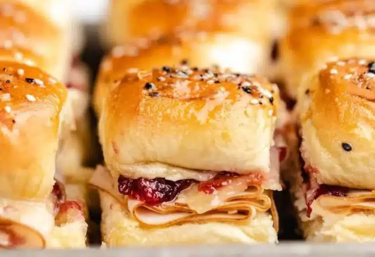 Simple turkey cranberry sliders made with leftover Thanksgiving turkey