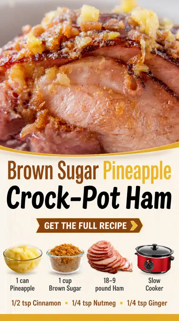Slow Cooker Brown Sugar Pineapple Ham Recipe